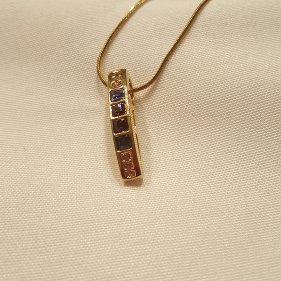 Lia Sophia Ultra Violet NWOT Cut Crystal Necklace - Picture 3 of 4